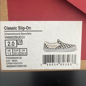 Vans Classic Slip-On Checkerboard Black White